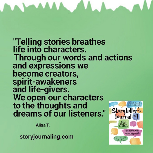 Story Weaver quote in Storyteller's journal
