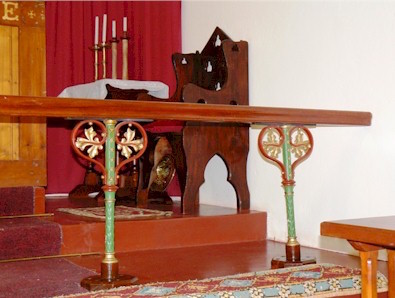 The credence table, President's chair and altar rail