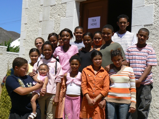 Catechism Class outside the Mission School Hall